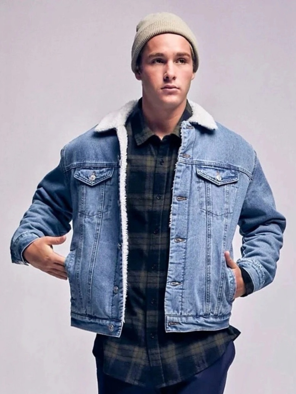 Working Title Men's Sherpa Lined Denim Jacket
